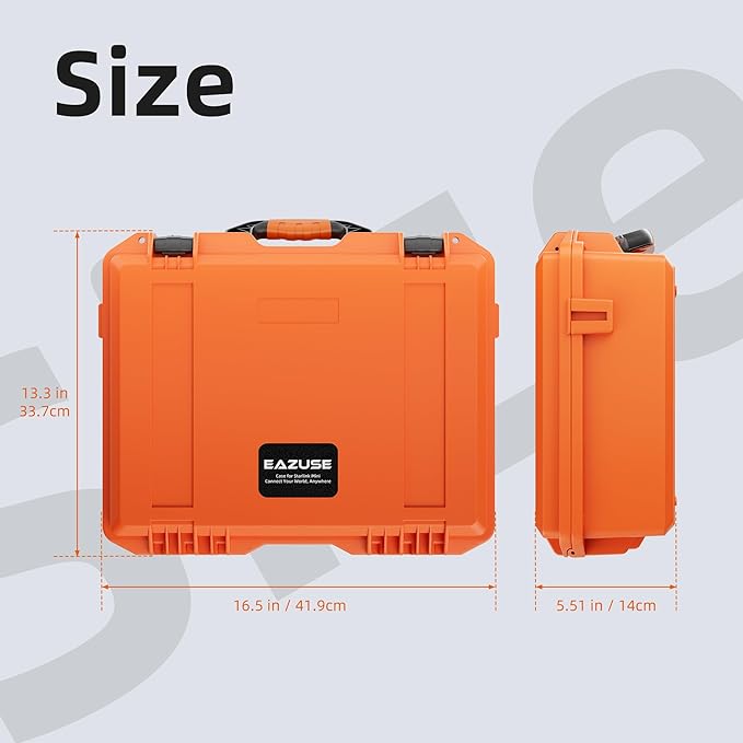 Orange Starlink Mini Case, Hard Waterproof Travel Case for Star Link Mini with Molded Foam for Accessories, Lockable Storage Bag