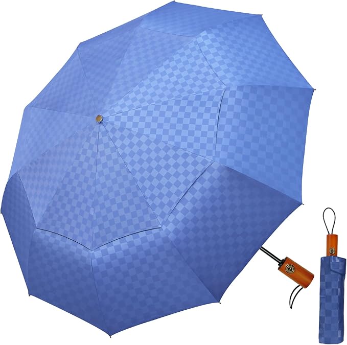 Satol 46/54/62 Inch Large Golf Umbrella, Windproof 10 Ribs Automatic Open/Close Oversize Double Canopy Vented Portable Folding Travel Umbrellas, UPF 50+ Sun & Rain Compact Umbrellas for Outdoor