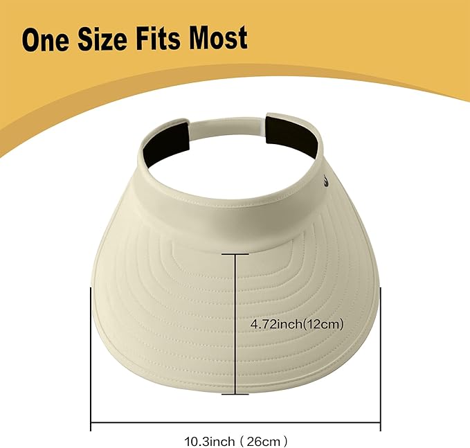 WANDER Sun Visor Hats for Women Wide Brim UV Protection Adjustable Large Golf Beach Cap Packable Travel Sport Visor