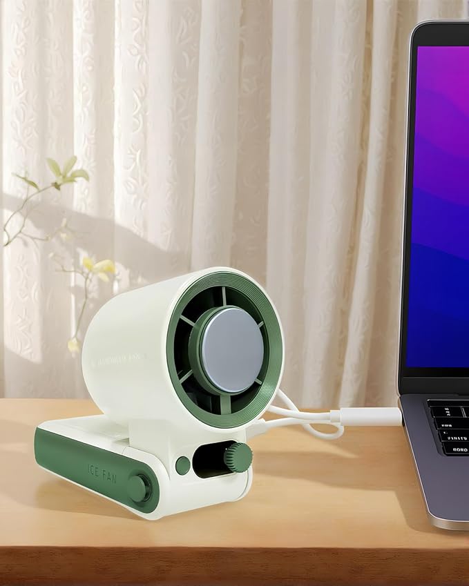Portable Handheld Cooling Fan Rechargeable 10000mAh, Foldable Powerful Winds Mini Turbo Fans, 199 Speed, Digital Display for Travel Camping Outdoor
