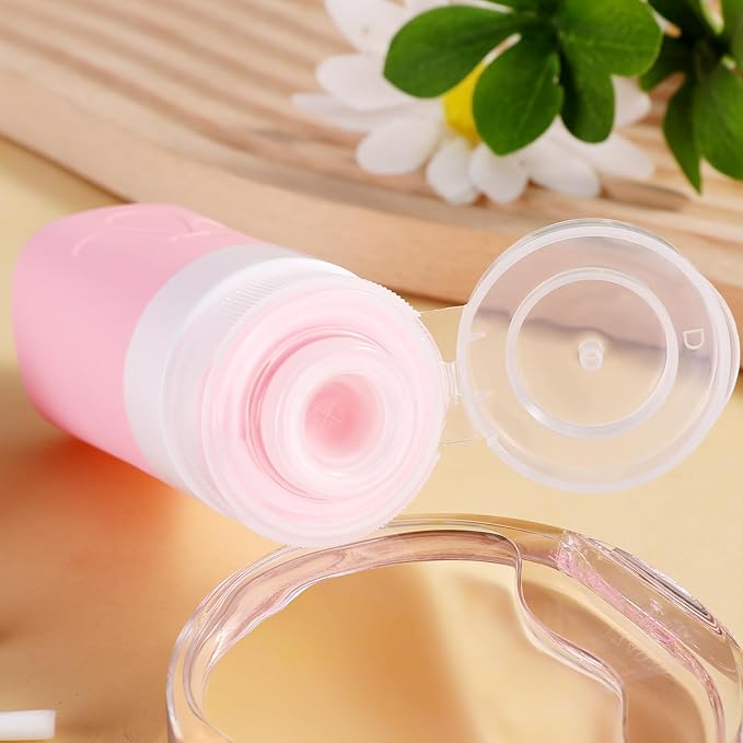 INSFIT Travel Bottles for Toiletries, TSA Approved 2oz Travel Size Containers, BPA Free Leak Proof Squeezable Silicone Tubes for Shampoo Conditioner Lotion Soap with Labels
