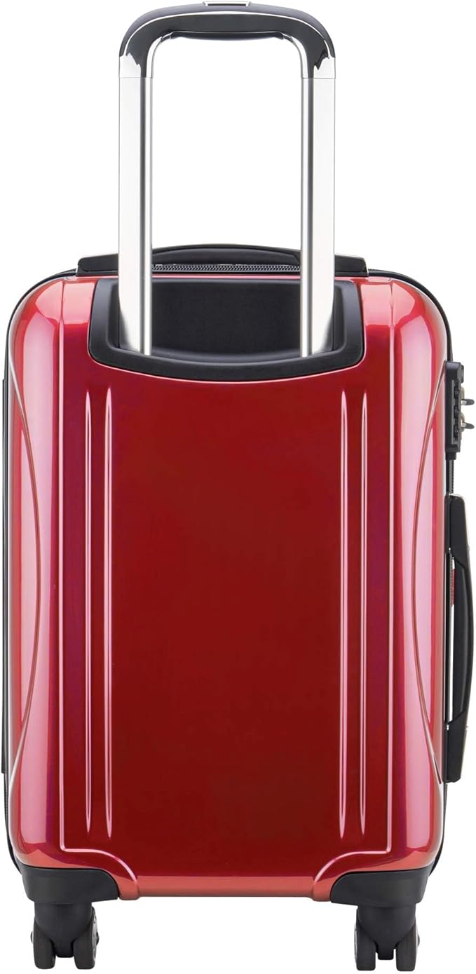 Delsey Luggage Helium Aero, International Carry On Luggage, 19", Front Pocket Hard Case Spinner Suitcase, Brick Red