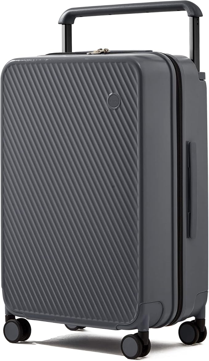 mixi Luggage Suitcases With Spinner Wheels,Upgrade Wide Handle PC Hardshell Rolling Travel Suitcase with TSA Lock, Checked-Medium 24-Inch, Rock Gray