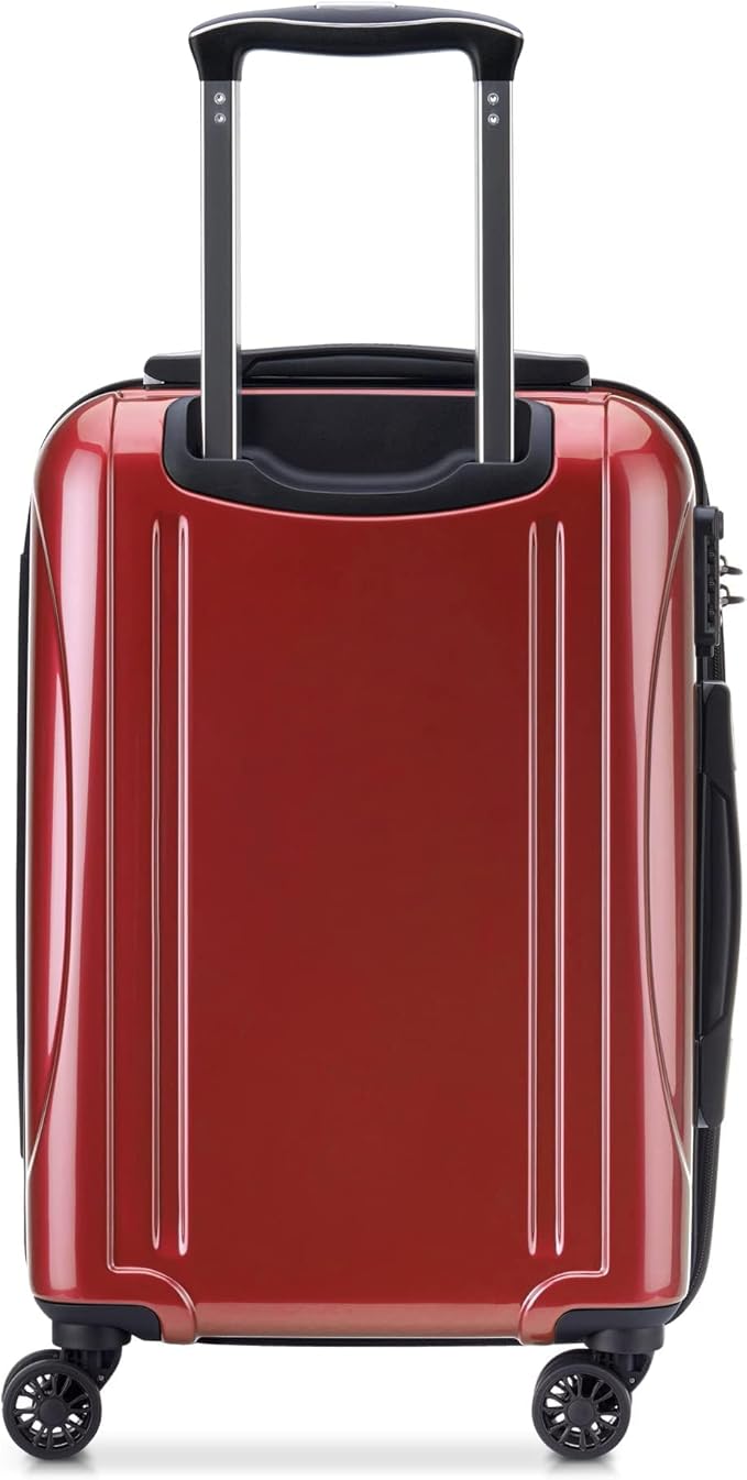 Delsey Luggage Helium Aero, International Carry On Luggage, 19", Front Pocket Hard Case Spinner Suitcase, Brick Red