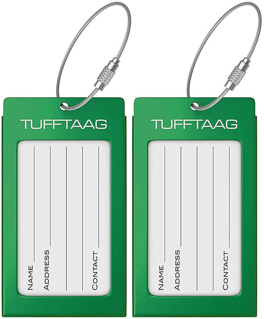 Luggage Tags Business Card Holder by TUFFTAAG - Durable Travel ID Bag Tag in Multiple Color Options, Perfect for Suitcases, Backpacks, and Carry-Ons, Easy Identification, Secure and Stylish