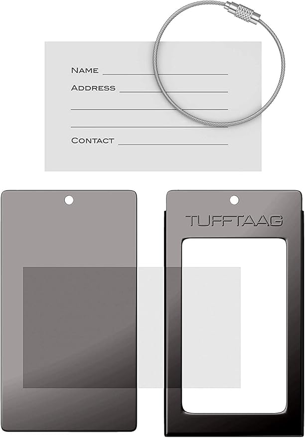 Luggage Tags Business Card Holder by TUFFTAAG - Durable Travel ID Bag Tag in Multiple Color Options, Perfect for Suitcases, Backpacks, and Carry-Ons, Easy Identification, Secure and Stylish