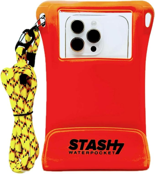 Waterproof Phone Pouch w/Long Lanyard | IPX8 Adventure Grade Cellphone Dry Bag Case, Fits iPhone 15 Pro Max,14 Pro Max, 13 Pro Max, XS, XR, Galaxy S21, for Snorkeling, Kayaking, Cruise Orange