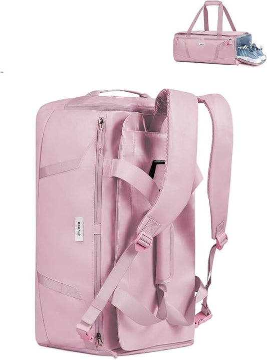 ECOHUB 40L Gym Bag for Women Men Water Resistant Sports Duffle Bag with Shoe Compartment & Wet Pocket, Travel Weekender Camping Backpack