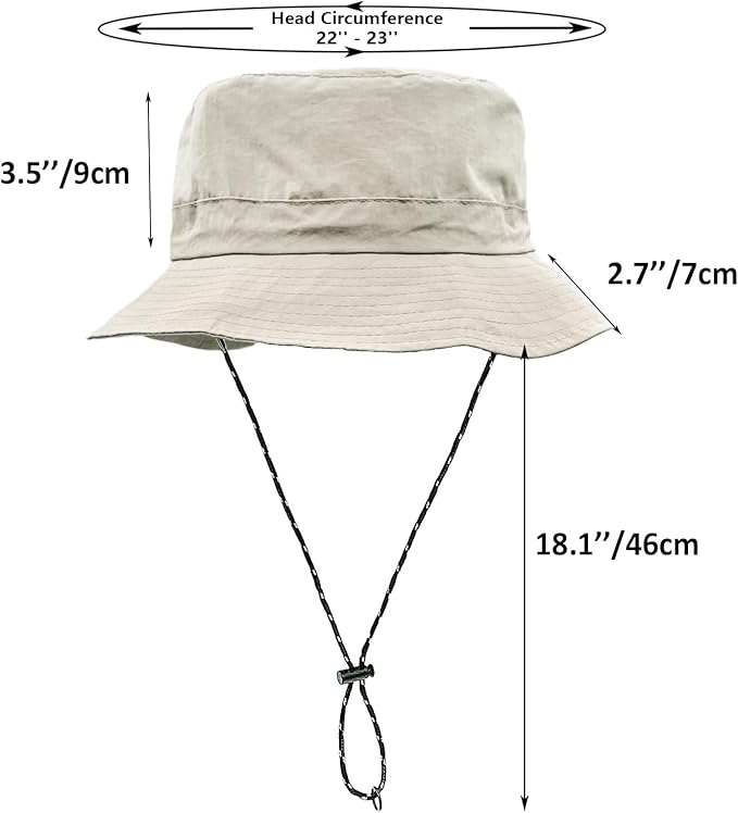 woogwin Waterproof Bucket Rain Hat with Chin Strap Quick Dry Packable Boonie Sun Hat Safari Hat UV Protection