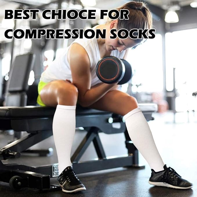 Graduated Copper Compression Socks for Men & Women Circulation 8 Pairs 15-20mmHg - Best for Running Athletic Cycling