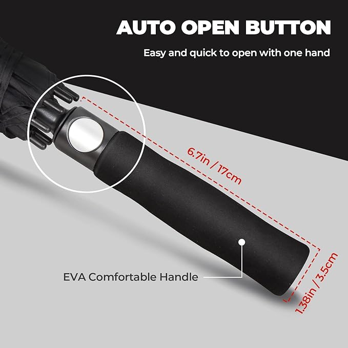 ZDSSM Automatic Open Golf Umbrella, 54/62/68/72 inch Extra Large Oversize Double Canopy Vented Stick Umbrellas, Windproof Waterproof Umbrella for Men And Women