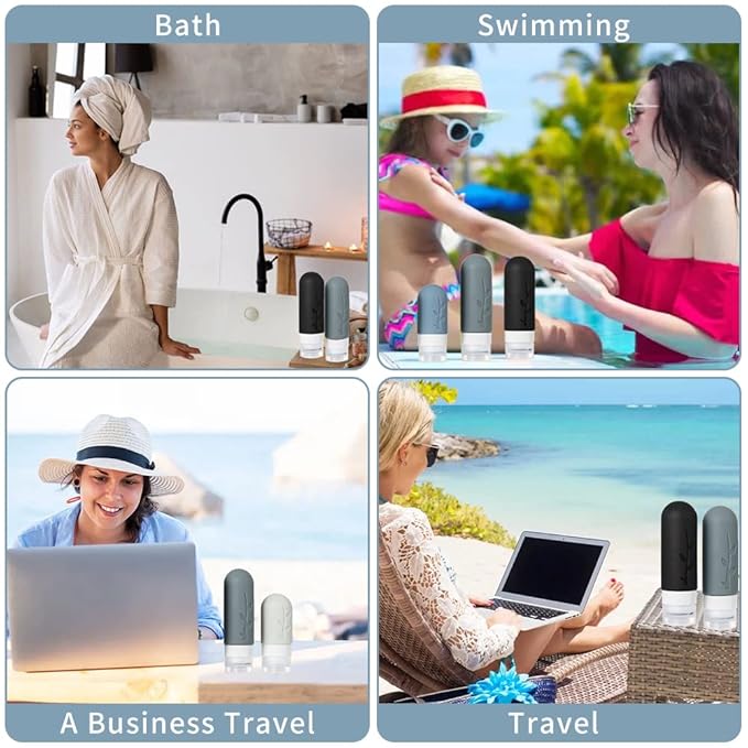 18pack Travel Bottles for Toiletries,TSA Approved Silicone Travel Containers for Toiletries,Leak Proof Refillable Liqus Shampoo And Conditioner travel Essentials toiletry Bottles