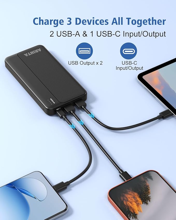 5V 2A Battery Pack Power Bank for Heated Vest, Heated Jackets, Heated Pants, 10000mAh Pocket Size Portable Charger for Heated Clothing, USB Heated Blankets, Heated Coats. (Black)