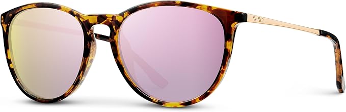 WearMe Pro Round Polarized Sunglasses for Women - UV400 Protection, Lightweight Frame, Vintage Retro Style
