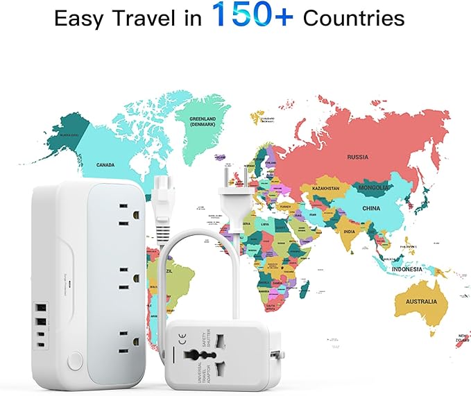 Universal Voltage Converter us to Europe, 220v to 110v Power Travel Converter Combo, 250W Step Down European Adapter 220 to 110 for UK Italy, Transformer European Travel Plug for Curly Hair Stick