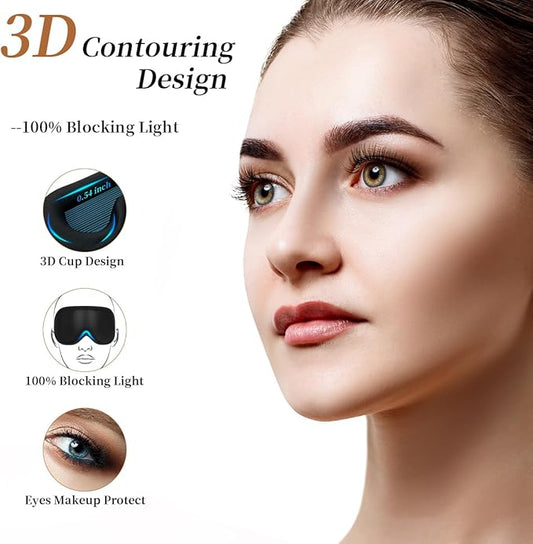 Easysleep 3D Sleep Mask Sleep Headphones White Noise Sleep Eye Mask with 31 Soothing Sounds 3 Timer Soft Adjustable Light Blocking Eye Cover Long Playtime for Sleeper Men Women Travel Gift