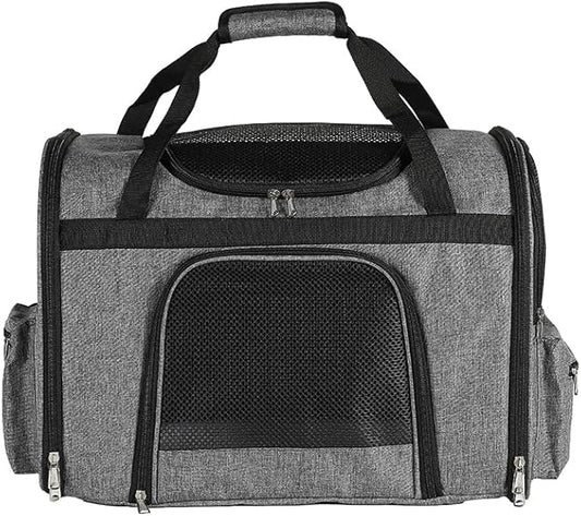 pet Bag Multi Purpose pet Bag Collapsible Portable for Dog cat go Out Traveling Carrier Backpack for Secret Adventures Cat and Dog (Grey, S:17.7"X10.6"X12.6”)