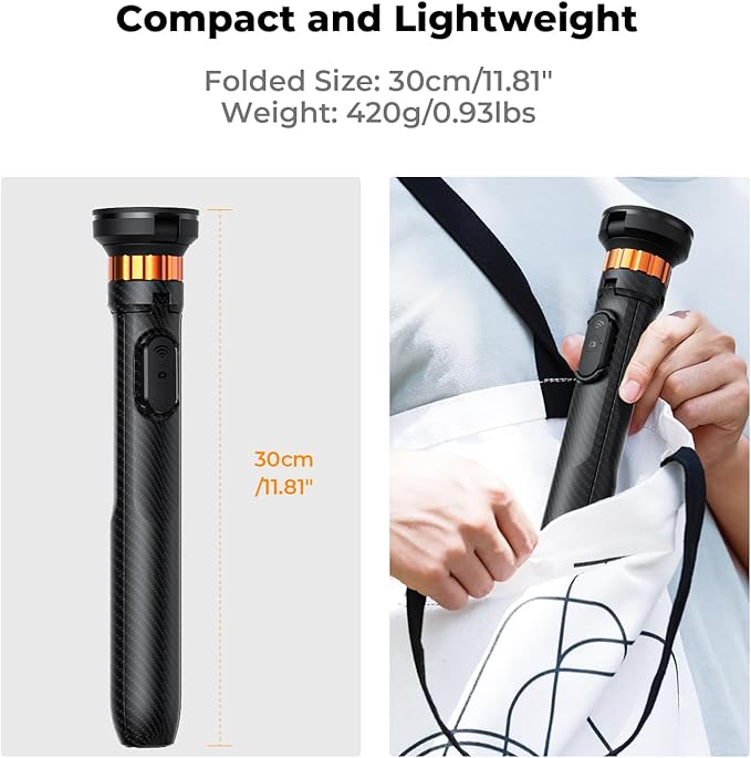 K&F Concept 63'' Magnetic Selfie Stick Tripod for iPhone, Lightweight Cellphone Stand with Wireless Remote, Compatible with iPhone 17 Pro Max/16/15/14/13/12 Series and All Phones