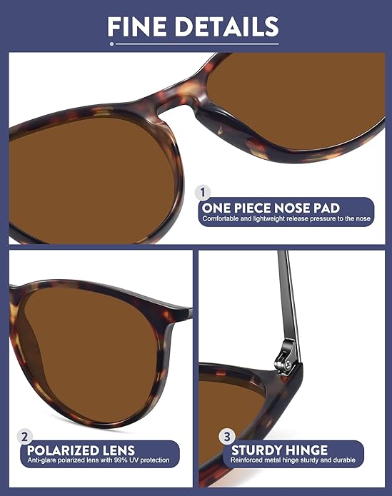 Retro sunglasses womens 2024 trendy round classic glasses