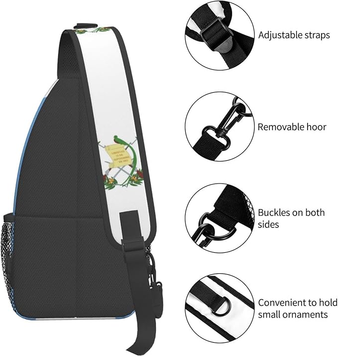 Guatemalan Flag Sling Bag Multipurpose Crossbody Sling Backpack Travel Cycling Hiking Shoulder Bag For Women Men