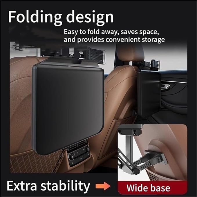 KDENMX Folding Car Back Seat Table with Phone Holder, Multi-Functional Car Seat Tray for Eating, Work, Study, Road Trip Essentials