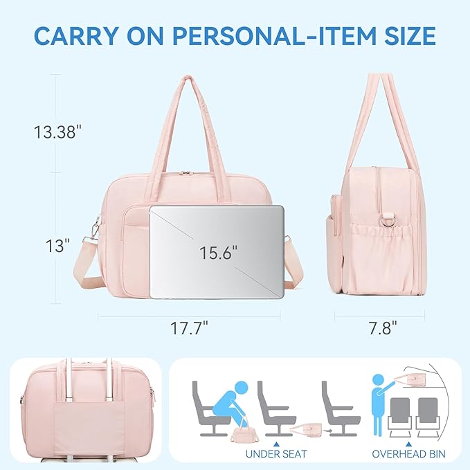 CLUCI Weekender Travel Bag for Women Puffer Tote Bag Carry On Duffle Overnight Bags with Shoe Compartment