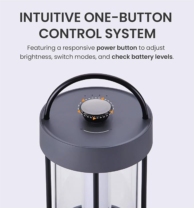 CLAYMORE Selene Lamp (Dark Gray) - Aesthetic Portable Outdoor Lamp, 4 Mood Lights, 6,700mAh Rechargeable, 660 Lumens, Waterproof. Halloween Decor, Camping, Glamping, Parties, Tents, and Backyards.