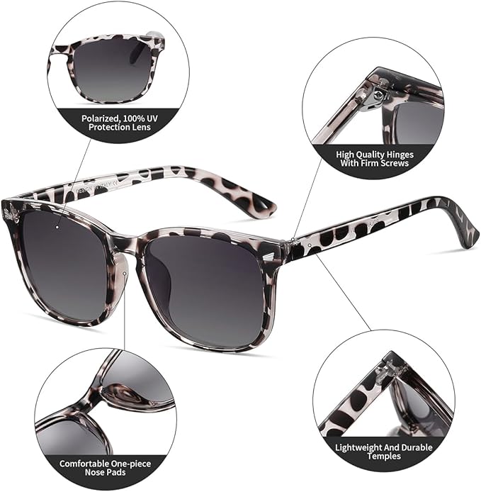 DUSHINE Polarized Sunglasses for Women Classic Retro Style UV400 Protection