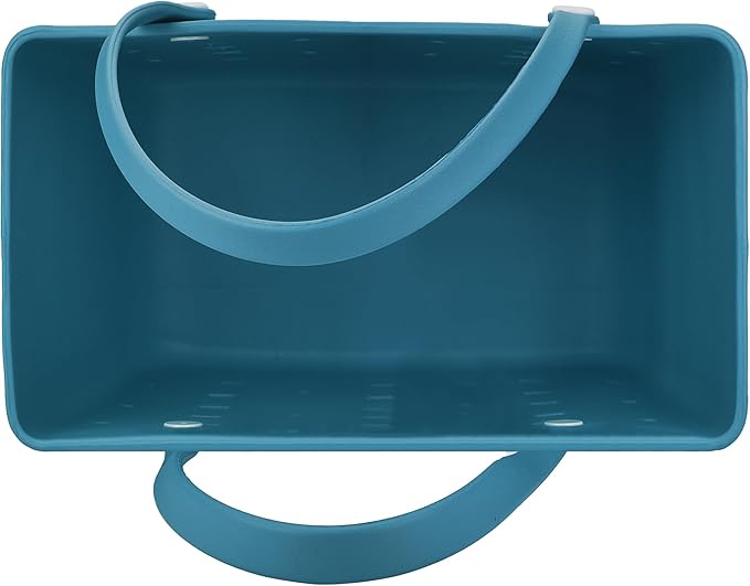 2-Piece Tote Bag Set, Waterproof Rubber Beach Bag with Summer Pattern, Medium & Large Handbag for Pool, Beach, Boat