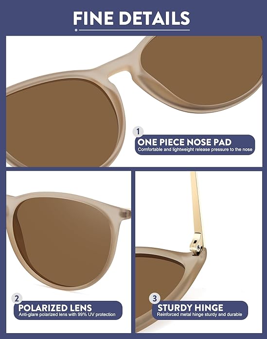Retro sunglasses womens 2024 trendy round classic glasses