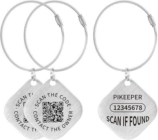 Smart ID Tags (2-Pack) - QR Code Locator for Keys, Pets & Luggage – Displays Finder’s Location When Scanned | Lost & Found Label for Travel, Collars & Keychains