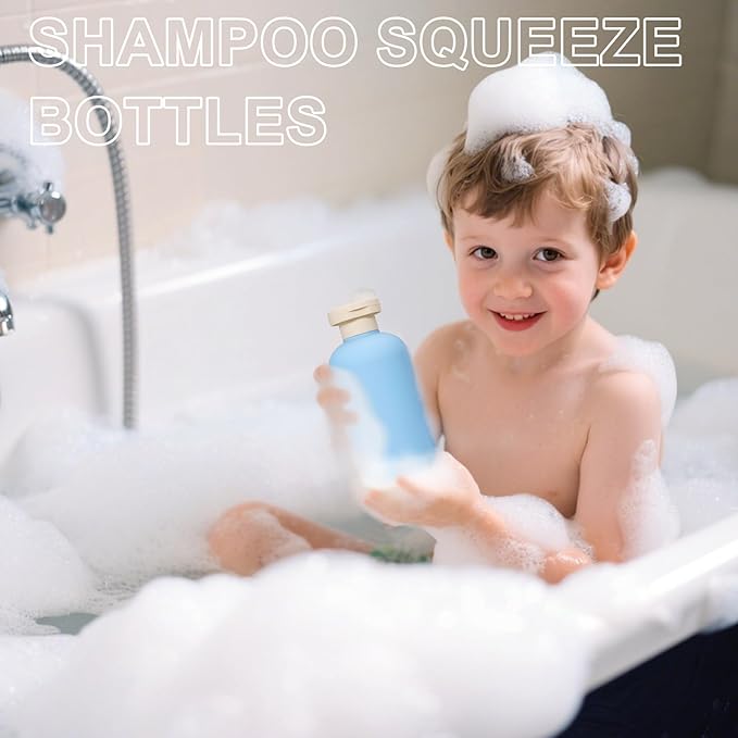 ASEVAT 6.7oz Airtight Plastic Travel Shampoo Bottles, Empty Squeeze Bottle, Travel Shampoo and Conditioner Bottles Refillable, Hand Soap Dispenser for Vacation, Gym, Lotion(PinkGreenBlue)