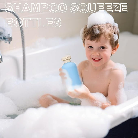 ASEVAT 6.7oz Airtight Plastic Travel Shampoo Bottles, Empty Squeeze Bottle, Travel Shampoo and Conditioner Bottles Refillable, Hand Soap Dispenser for Vacation, Gym, Lotion(PinkGreenBlue)