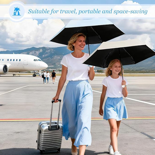 TOPSAIL Mini Umbrella Compact for Travel, UV Sun Protection(UPF50+), Waterproof for Light Rain, Suitable for Women & Kids With a Case, Manual 6k Folding Small Pocket Size Ufor Backpack/Purse