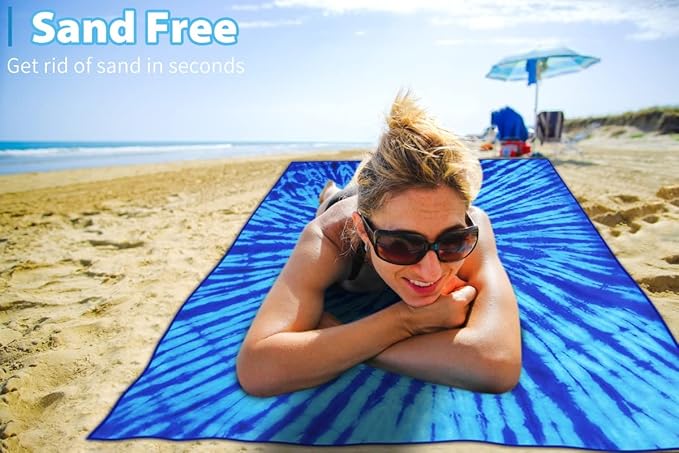 2 Pack Microfiber Thin Lightweight Beach Towel Oversized 71x32 Extra Large Sand Free Towels for Travel Swim Pool Yoga Gym Camping for Adults Women Men Beach Essentials Accessories Vacation Gift