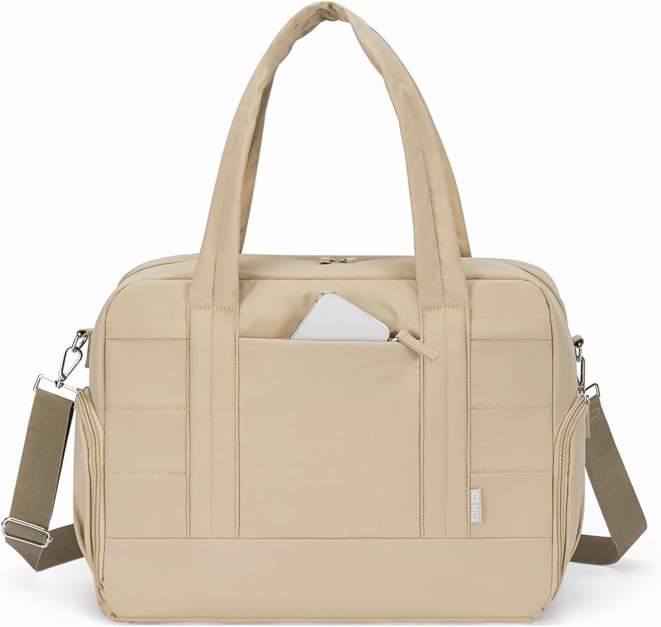 CLUCI Weekender Travel Bag for Women Puffer Tote Bag Carry On Duffle Overnight Bags with Shoe Compartment