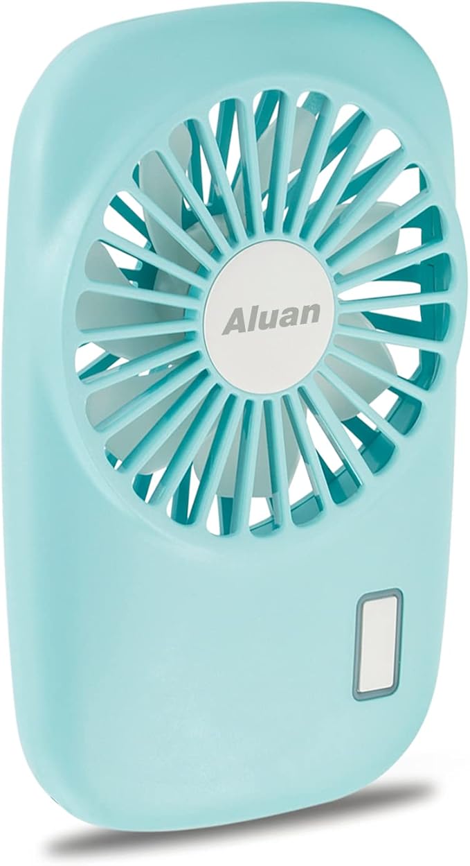 Aluan Handheld Mini Fan Powerful Small Personal Portable Speed Adjustable USB Rechargeable Eyelash Fan for Kids Girls Boys Woman Man Home Office Outdoor Travel, Blue