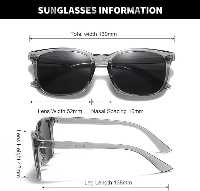 DUSHINE Polarized Sunglasses for Women Classic Retro Style UV400 Protection