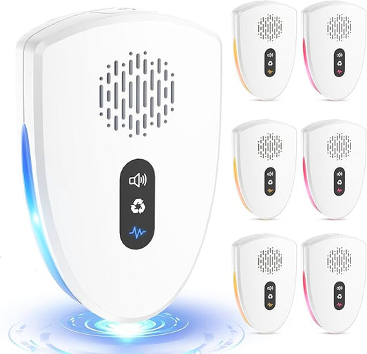 2025 Upgraded Ultrasonic Pest Control, Mouse Repellent Indoor for Spider Bug Roach Ant Mosquito Rat Mice Insect Deterrent, Mouse Rodent Repellent Ultrasonic Plug in, 3 Mode Switching, 6 Pack