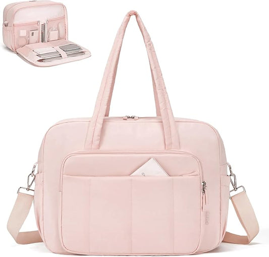 CLUCI Weekender Travel Bag for Women Puffer Tote Bag Carry On Duffle Overnight Bags with Shoe Compartment