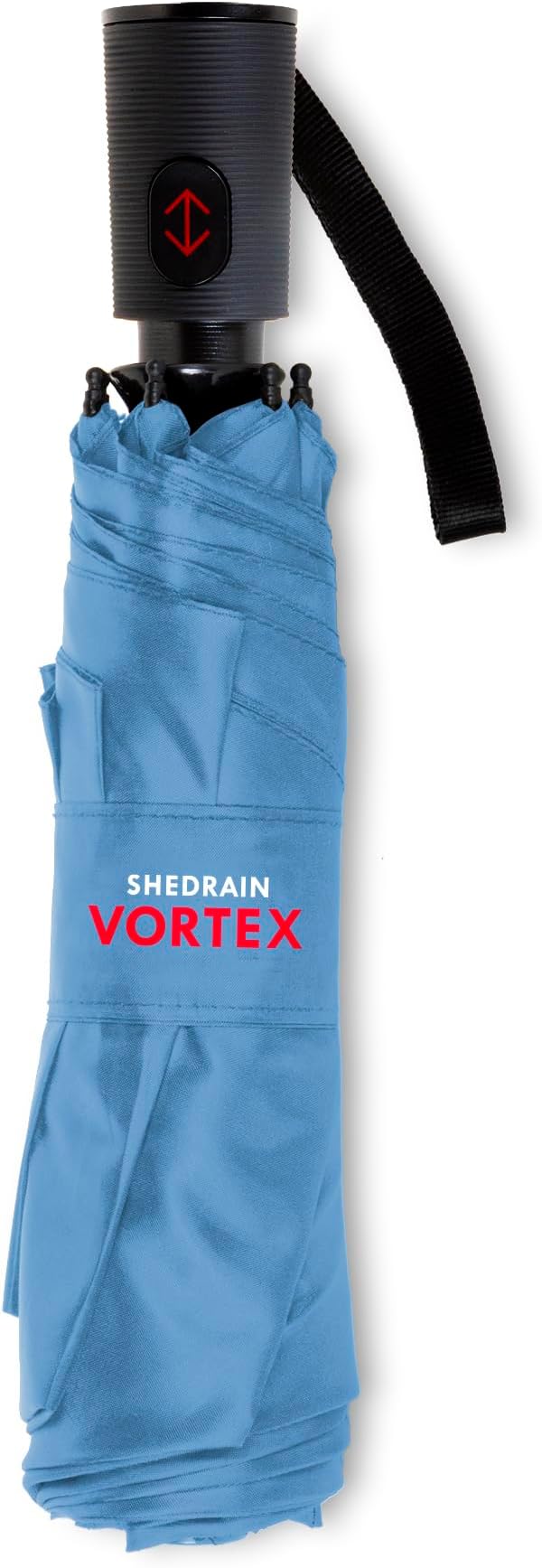 ShedRain Compact Folding Travel Umbrella – Push-Button Open & Close, Vented Double Canopy, Protects from Rain, Sun, & Wind