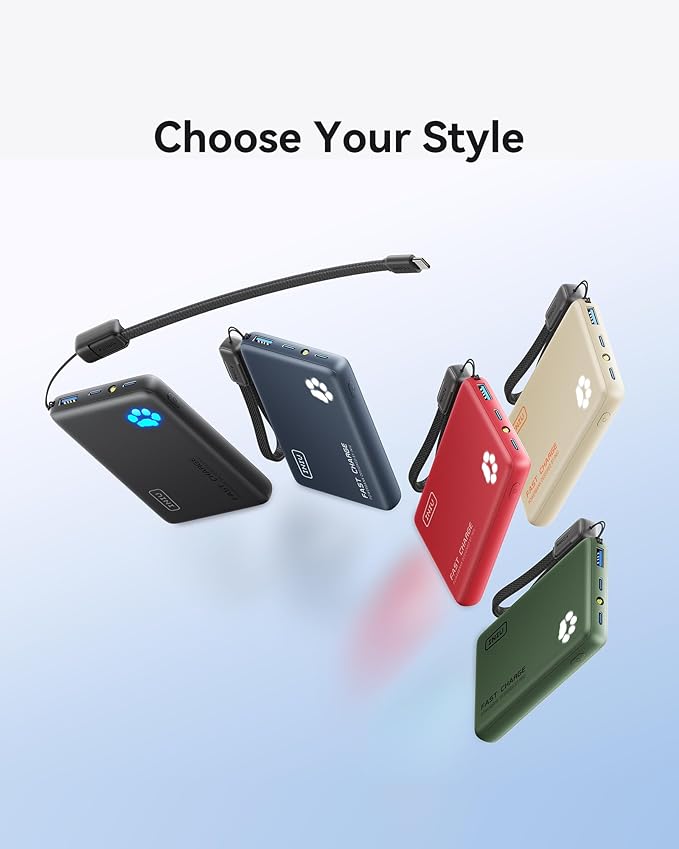 INIU Portable Charger, Ultra Slim 10000mAh 45W PD Power Bank, Fast Charging Mini Battery Pack, Travel Trip Accessories Ship Essentials for College Students Travelers Teen Boys Girls, Green