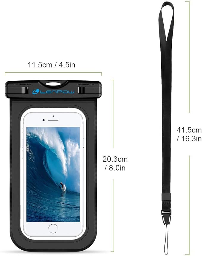 Universal Waterproof Phone Case, 2-Pack Ipx8 Waterproof Phone Lanyard Dry Bag for iPhone 17 16 15 14 13 12 11 XS MAX Pro Plus Galaxy S23 S22 Note Google Pixel HTC Moto OnePlus Phones up to 7.5"