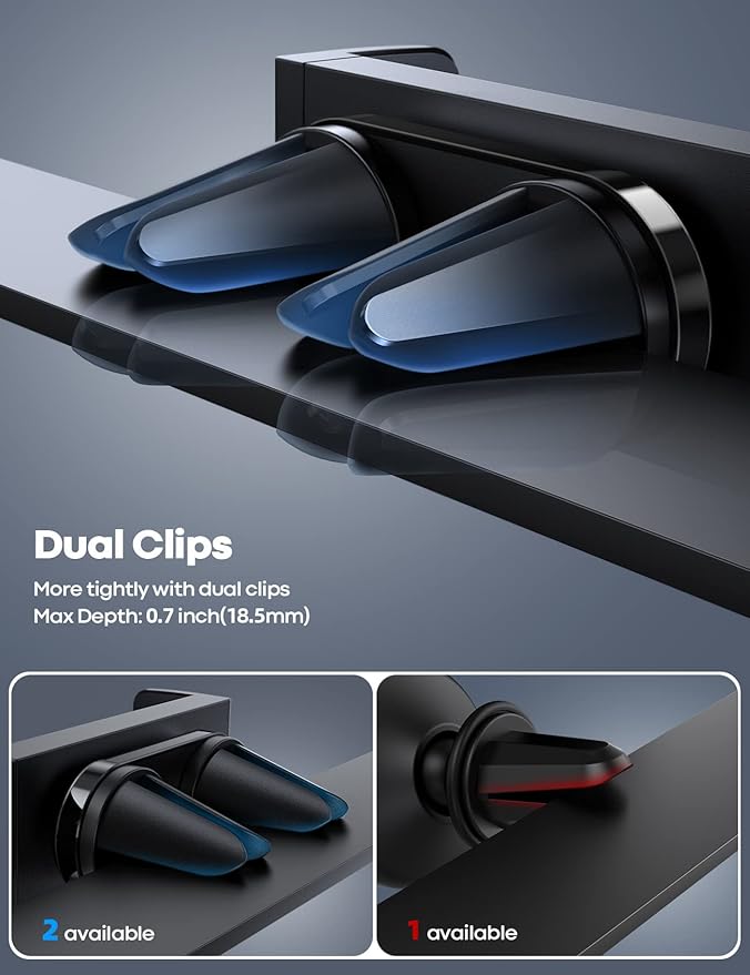 Lamicall Car Vent Phone Mount - Air Vent Clip Holder, Universal Stand Hands Free Cradle Compatible with Cell Phone 16 15 14 13 12 Mini 11 Pro Xs Max Xr X 8 7 6 6s Plus SE Smartphones Black