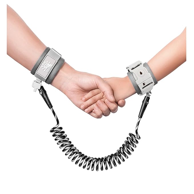 Toddler Harness Walking Leash- Child Anti Lost Wrist Link - Child Safety Harness - Upgrade with Reflective(6.5ft) - for Boys and Girls,Not Easy to Open Without Key (Cool Black)