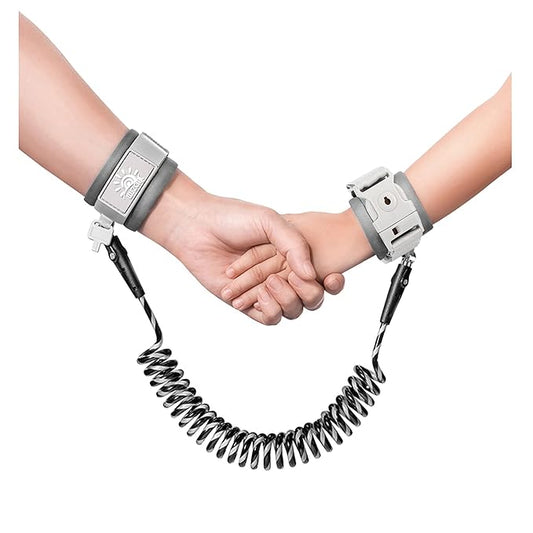 Toddler Harness Walking Leash- Child Anti Lost Wrist Link - Child Safety Harness - Upgrade with Reflective(6.5ft) - for Boys and Girls,Not Easy to Open Without Key (Cool Black)