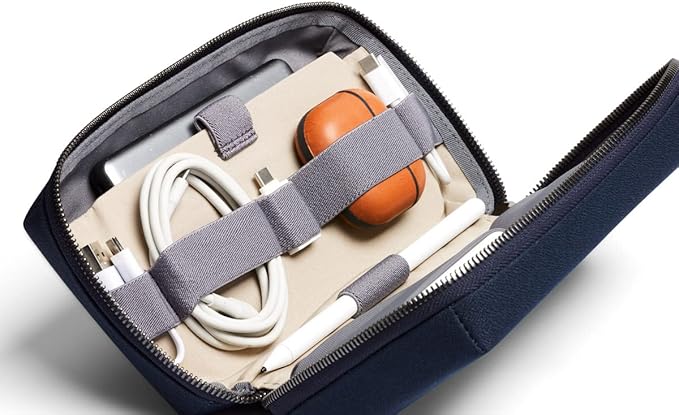 Bellroy Tech Kit (Tech Accessories Organizer Pouch, Zipper Closure Design, Stores Power Bank, Phone Charger, Cables & More, Internal)