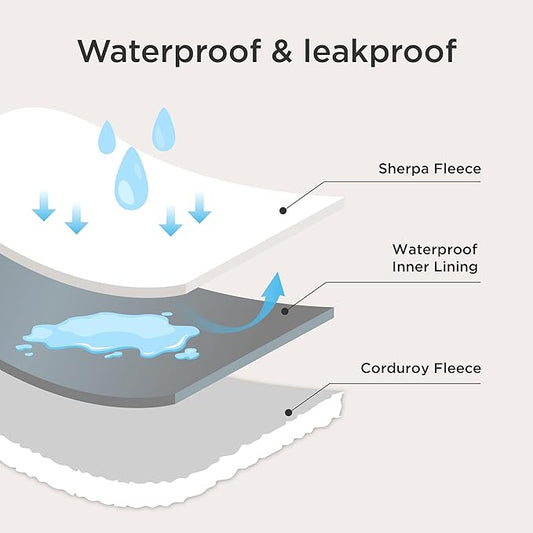 Bedsure Waterproof Dog Blankets for Large Dogs - Soft Puppy Cat Blanket Corduroy Fleece for Couch Protector Washable, Cozy Calming Reversible Furniture Protection for Pet,40"x50", Tuscan Beige