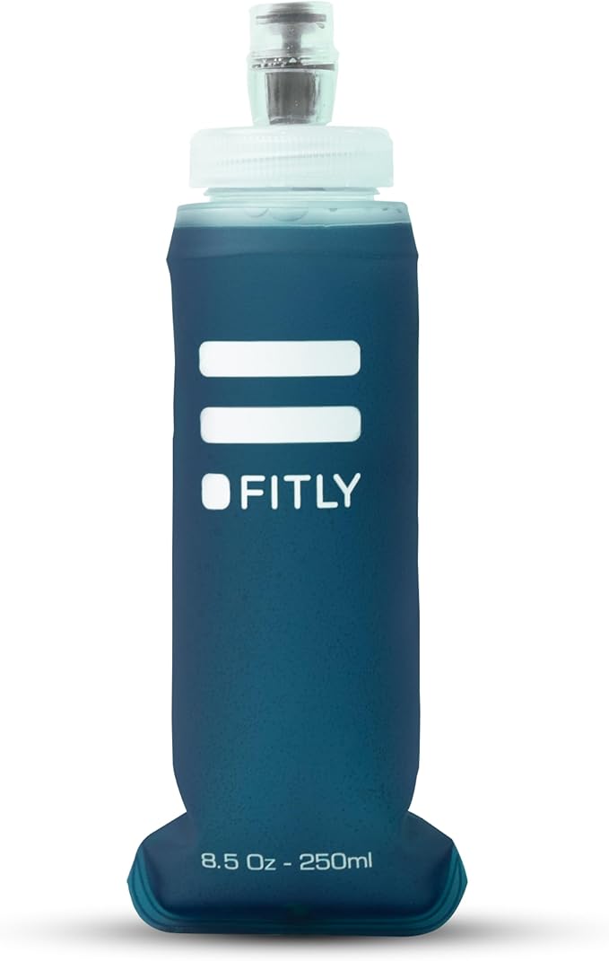 FITLY Soft Flask - Shrink As You Drink Soft Water Bottle for Hydration Pack - Folding Water Bottle Ideal for Running, Hiking, Cycling, Climbing & Rigorous Activity
