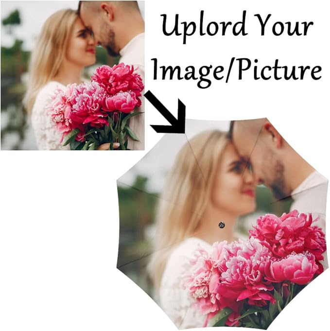 Custom Graduation Picture Photo Text Compact Travel Umbrella Personalized Folding Portable Windproof Umbrellas for Rain Sun Funny Graduate Congratulation Gifts for Men Women Friend Girl Boy